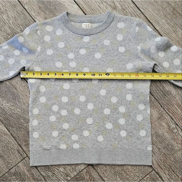 A New Day Gray Polka Dot Knit Long Sleeve Crew Neck Sweater Size XS - Picture 4 of 12